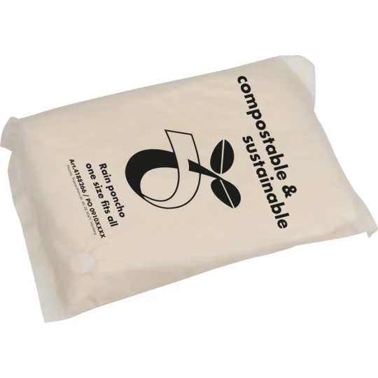 Poncho przeciwdeszczowe kompostowalne - przeźroczysty - (GM-41882-66)