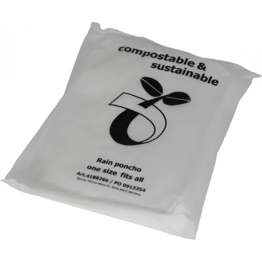 Poncho przeciwdeszczowe kompostowalne - przeźroczysty - (GM-41882-66)