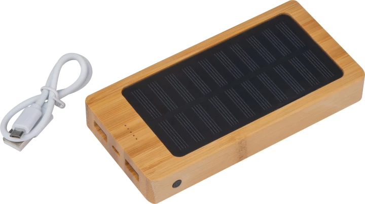 Power bank 8000 mAh solarny - beżowy - (GM-32563-13)