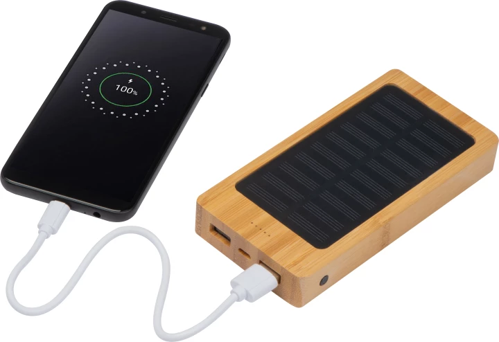 Power bank 8000 mAh solarny - beżowy - (GM-32563-13)