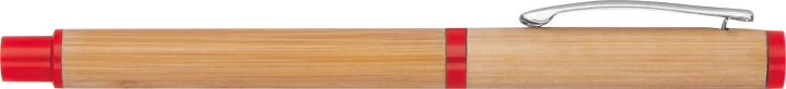 Zestaw piśmienniczy bambusowy - czerwony - (GM-12558-05)