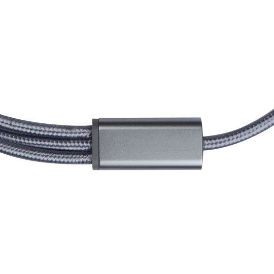 Długi kabel 3 w 1 - szary - (GM-32663-07)