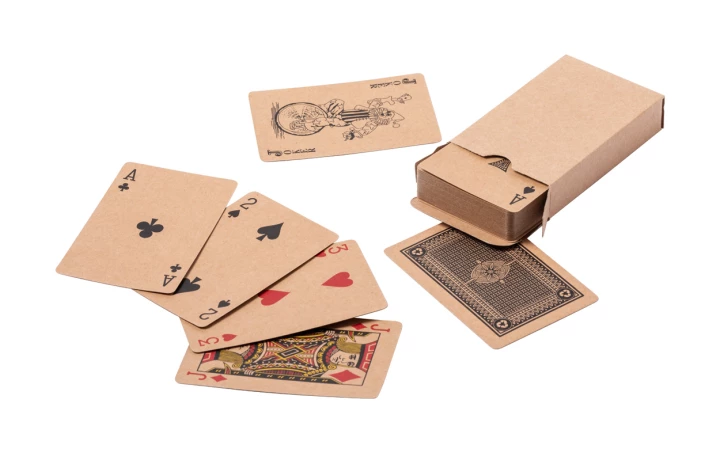 Trebol karty do gry z papieru z recyklingu - naturalny (AP722093)