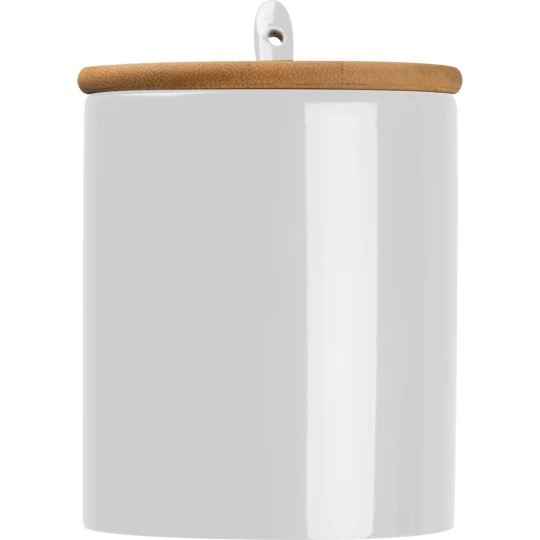Kubek ceramiczny z łyżeczką 300 ml - biały - (GM-82969-06)