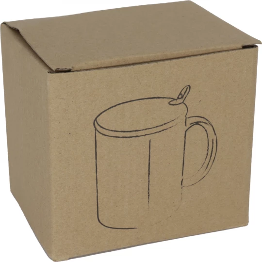 Kubek ceramiczny z łyżeczką 300 ml - biały - (GM-82969-06)