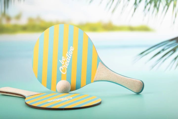 CreaShot personalizowany zestaw do tenisa plażowego - naturalny (AP716639)