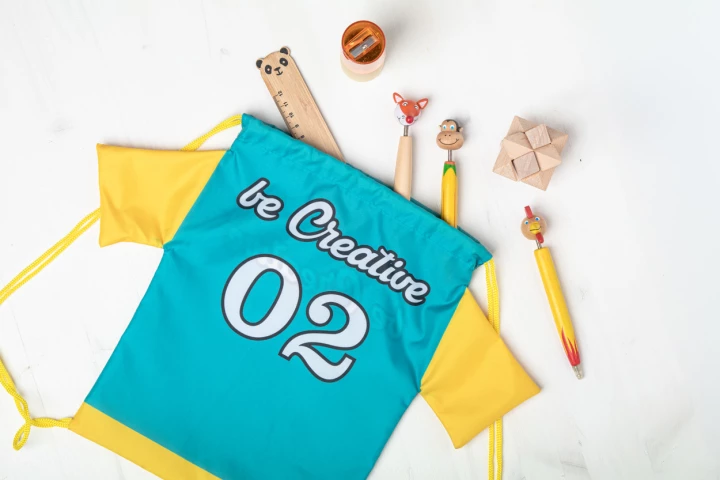 CreaDraw T Kids personalizowany worek ze sznurkami dla dzieci - żółty (AP716552-02)