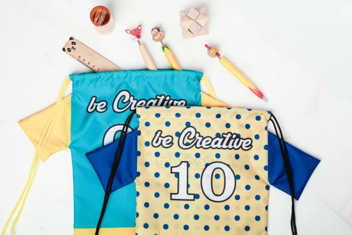 CreaDraw T Kids personalizowany worek ze sznurkami dla dzieci - czarny (AP716552-10)