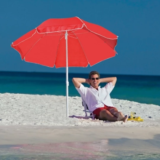 Parasol plażowy FORT LAUDERDALE - czerwony (GE-5070-05)