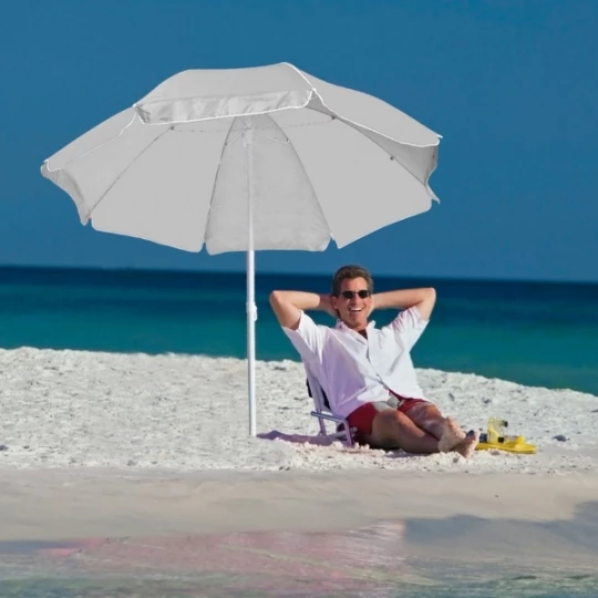 Parasol plażowy FORT LAUDERDALE - biały (GE-5070-06)