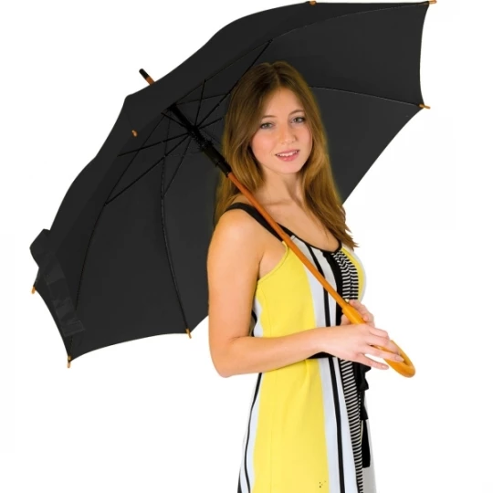 Parasol automatyczny, drewniany NANCY - czarny (GE-5131-03)