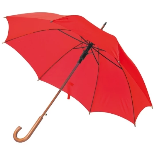 Parasol automatyczny, drewniany NANCY - czerwony (GE-5131-05)