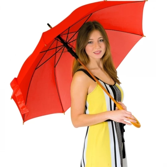Parasol automatyczny, drewniany NANCY - czerwony (GE-5131-05)