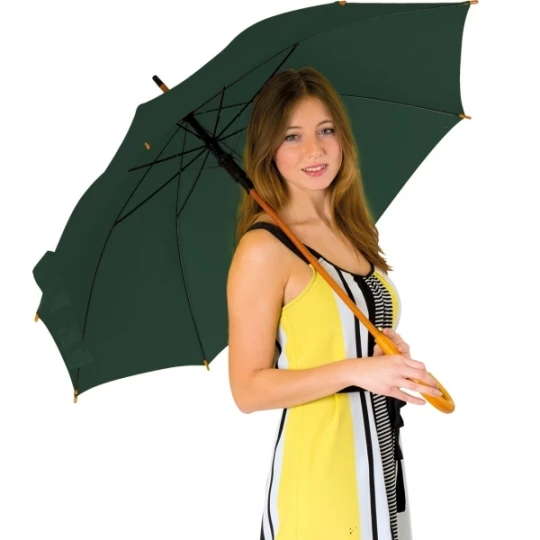 Parasol automatyczny, drewniany NANCY - ciemnozielony (GE-5131-99)