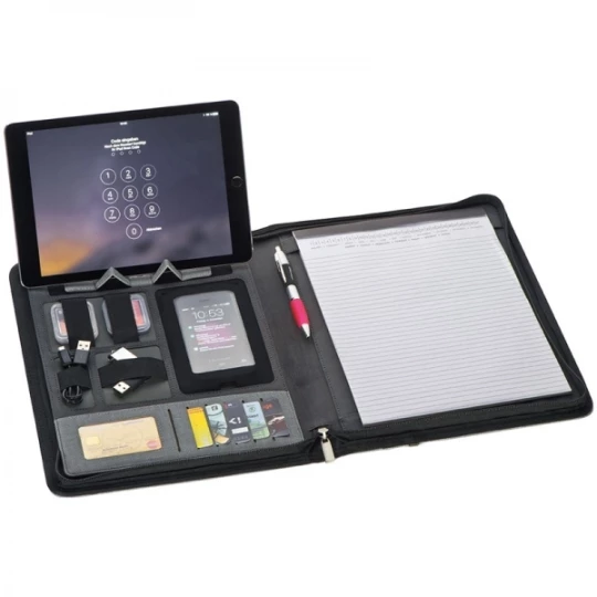 Folder A4 z power bankiem ELDA - szary (GE-0123-07)
