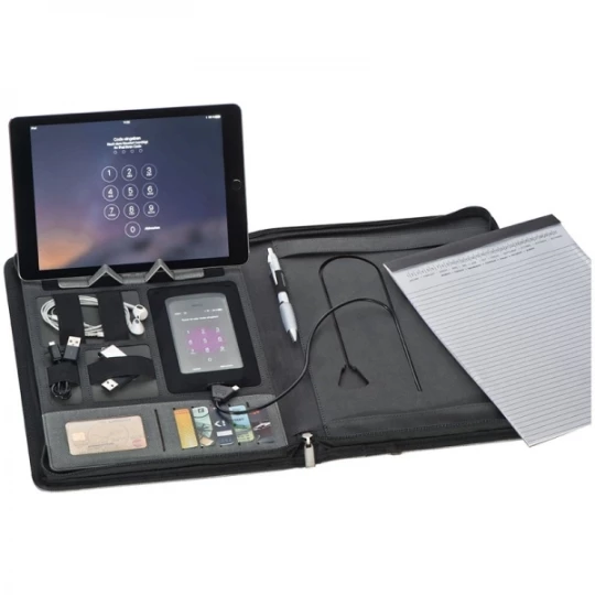 Folder A4 z power bankiem ELDA - szary (GE-0123-07)