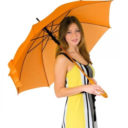 Parasol automatyczny, drewniany NANCY - pomarańczowy (GE-5131-10)