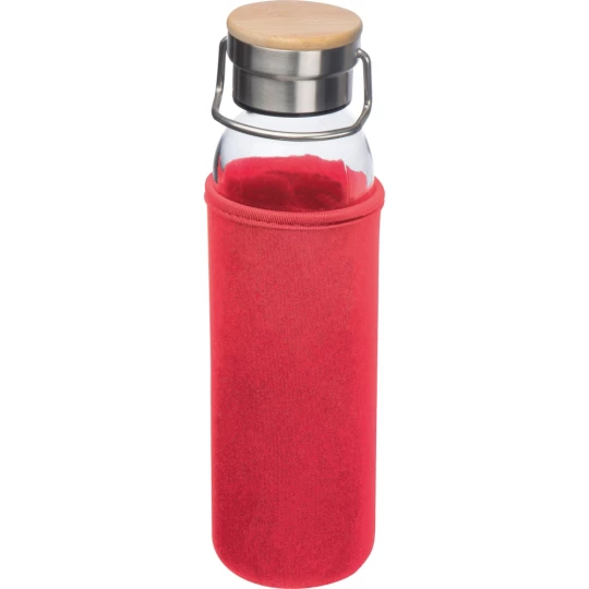 Szklana butelka 600 ml - czerwony - (GM-63181-05)