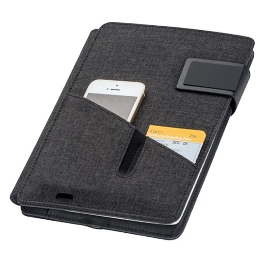 Folder z power bankiem LENO - czarny (GE-0486-03)
