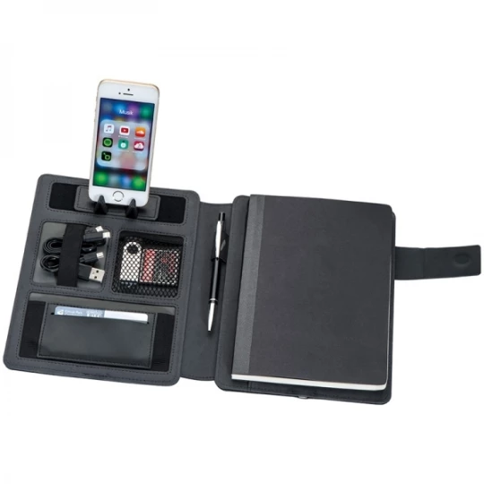 Folder z power bankiem LENO - czarny (GE-0486-03)