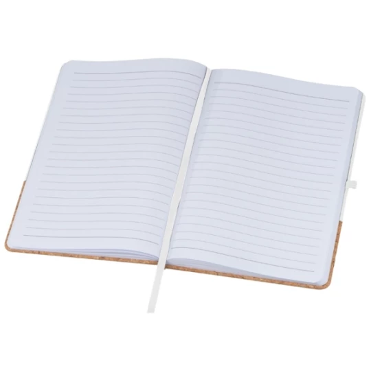 Notes A5 z elementami z korka NANTES - biały (GE-1395-06)