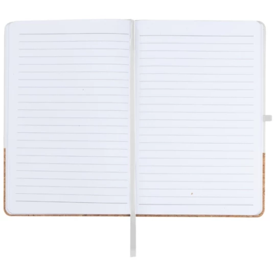 Notes A5 z elementami z korka NANTES - biały (GE-1395-06)