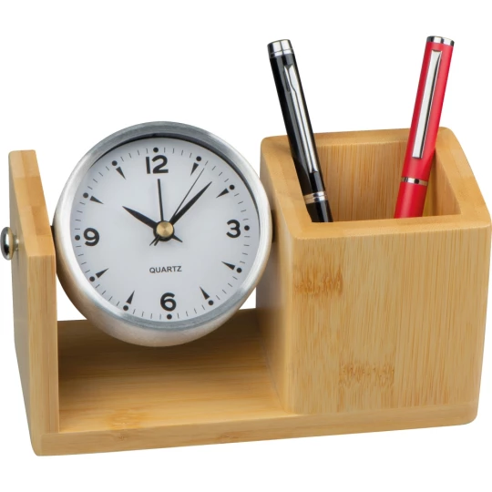 Zegar biurkowy z organizerem - beżowy - (GM-23154-13)