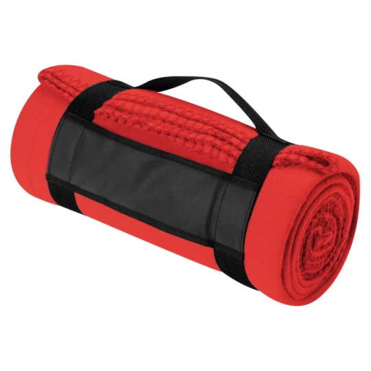 Koc polarowy z paskiem - czerwony - (GM-66902-05)