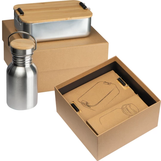 Zestaw lunch box z butelką Quebec - multicolour (GE-3571-mc)