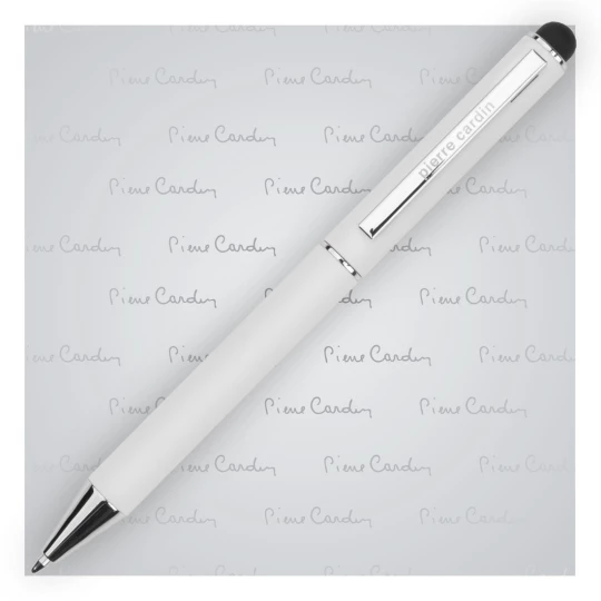 Długopis metalowy touch pen, soft touch CLAUDIE Pierre Cardin - biały (GE-B010200-0IP306)