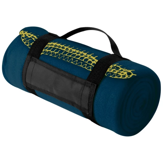 Koc polarowy z paskiem - granatowy - (GM-66902-44)