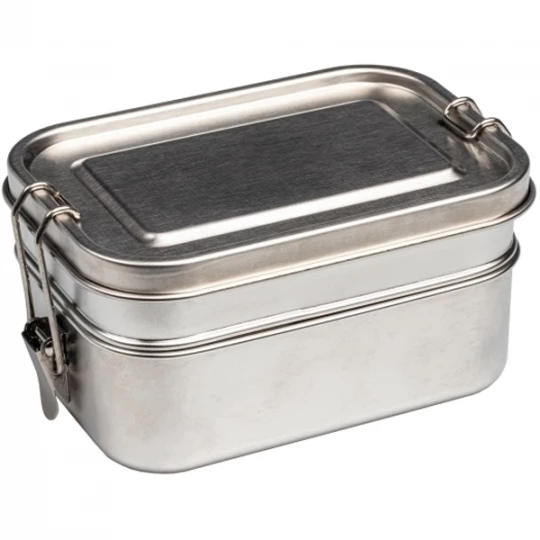 Dwupoziomowy Lunch Box Porto Alegre - szary (GE-2529-07)
