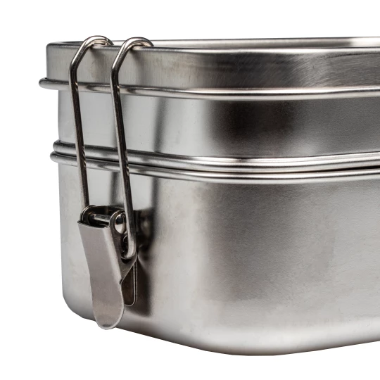 Dwupoziomowy Lunch Box Porto Alegre - szary (GE-2529-07)