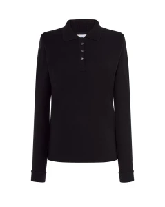 Koszulka polo damska z długim rękawem POPL 200 LS BK XL