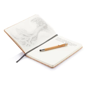 Korkowy notatnik A5, długopis, touch pen (P773.779)