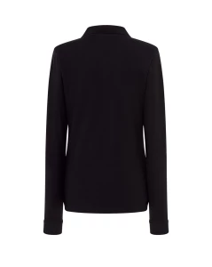 Koszulka polo damska z długim rękawem POPL 200 LS BK 3XL