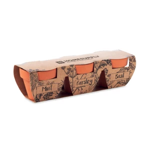 Zestaw 3 doniczek z terakoty - FLOWERPOT (MO6145-40)