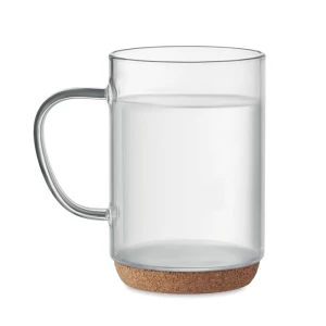 Kubek szklany 400ml z korkiem - LISBO (MO6470-22)
