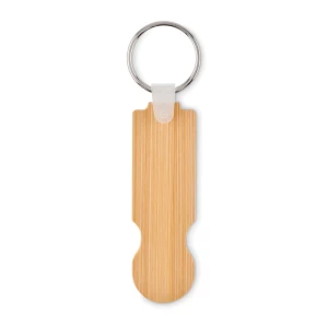 Bambusowy brelok z żetonem - COMPRAS (MO6797-40)