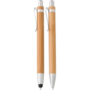 Bambusowy zestaw piśmienny, długopis touch pen i ołówek mechaniczny (V1803-16)