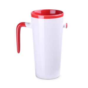 Kubek Idea 390ml biały/czerwony (M494)