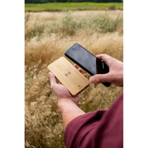 Bambusowy bezprzewodowy power bank 8000 mAh B'RIGHT, ładowarka bezprzewodowa 15W | Benson (V0053-17)