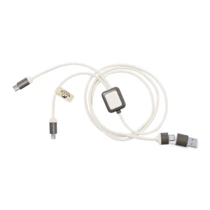 Kabel do ładowania z łusek kawowych i bawełny z recyklingu (V1343-16)