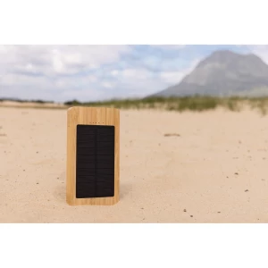 Bambusowy power bank 8000 mAh, ładowarka słoneczna (P322.399)