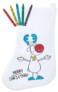 Plicom świąteczna skarpeta do kolorowania - biały (AP781112)