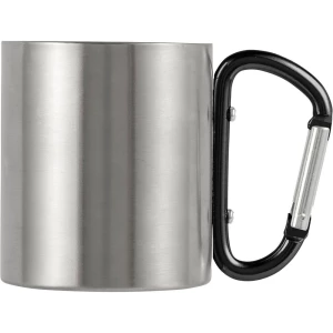 Metalowy kubek 185 ml z karabińczykiem (V0646-03)