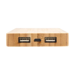 Bambusowy, bezprzewodowy power bank 4000 mAh (P322.029)