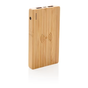 Bambusowy, bezprzewodowy power bank 4000 mAh (P322.029)