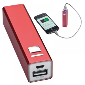 Power bank metalowy 2200 mAh - czerwony - (GM-43029-05)