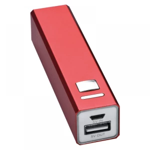Power bank metalowy 2200 mAh - czerwony - (GM-43029-05)